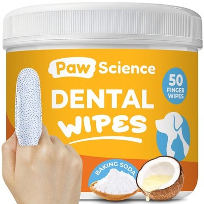 Dog & Cat Teeth Cleaning Wipes - Dental Finger Wipes for Cats & Dogs - Pet To...
