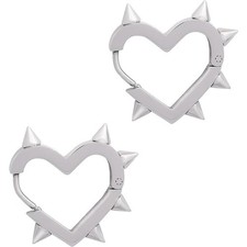 Punk Heart Earrings Rivet Gothic Rock Hoop Earrings Cross Tassel Halloween Chris