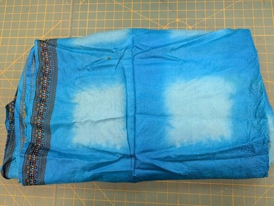 Vintage Silk Saree for Crafting, Sewing, Quilting, Upcycled Projects Blue Ombre
