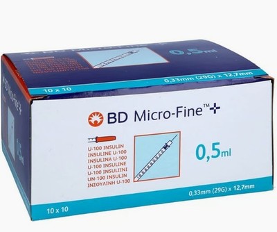 BD Microfine U-100 Insulinspritze 0.5ml 29G 12.7mm x 33 | Diabetes Behandlung