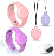 4 Pack for Airtag Bracelet Air Tag Necklace, Soft Silicone Wristband Air Tag H