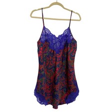 Vintage Y2K Gold Label Victoria  s Secret Floral Paisley Slip Dress Lace Sz M