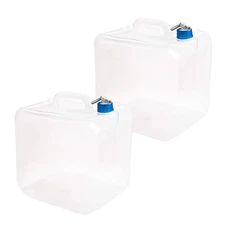 Cedilis 2 Pack 5.3 Gallon Collapsible Water Container with Spigot, Food Safe ...