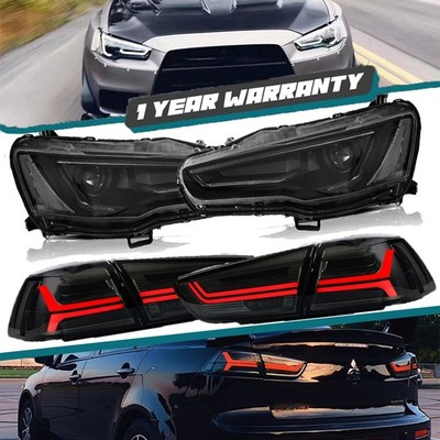 for Mitsubishi Lancer / EVO 2008-2017 VLAND LED Headlights LED Tail Lights 2Set
