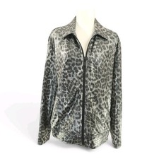 Chico's Lightweight Jacket Metallic Silver Black Leopard Snakeskin - Sz 3 XL/16