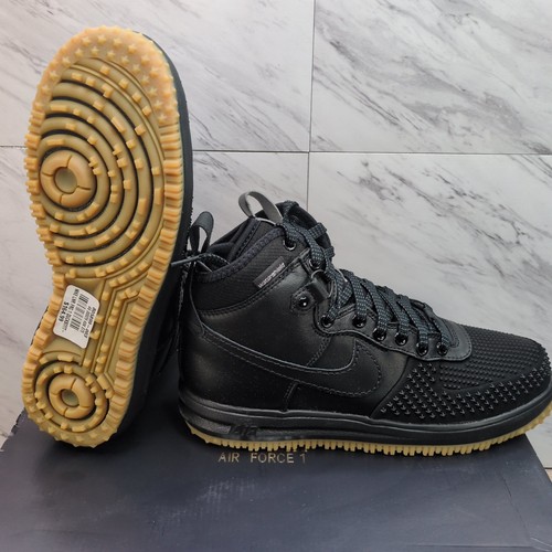 Nike Lunar Force 1 Duckboot Men's 8 Black Metallic Silver Gum Bottom 805899-003