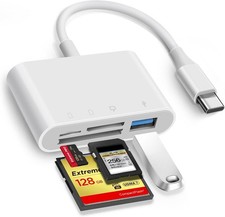 USB C SD Card Reader, 4 in 1 USB-C to SD Memory Card Adapter with Compactflash/