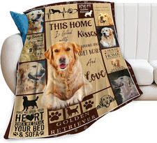 Golden Retriever Blanket Gifts and Decor - Cute Dog Throw for Girls, Women, Kids