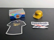 ZURU Mini Brands Sneakers GOLD Reebok Shoes + Hat + Stickers - Ultra Rare VHTF