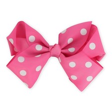 6 Inch Grosgrain Hair Bow Hair Clip for Girls- Large Dots