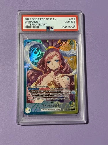 One Piece TCG OP11-022 Shirahoshi Leader Alt Art Parallel PSA 10 Gem Mint