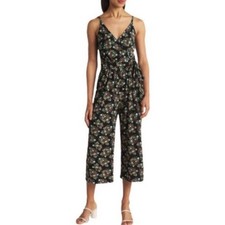 Kaileigh Women's Floral Romper Jumpsuit with Pockets and Adjustable Straps - M
