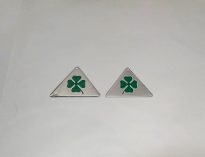 ALFA ROMEO QUADRIFOGLIO FOUR LEAF CLOVER EMBLEM BADGES LEFT RIGHT WING FENDER