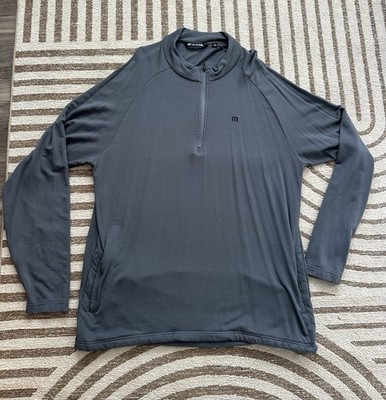 Travis Mathew Quarter Zip Fleece Pullover Gray Mens 2XL Networking Sweatshirt