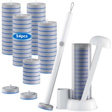 Disposable Toilet Brush and Holder Set, Touch Free Wand, 54 Refills