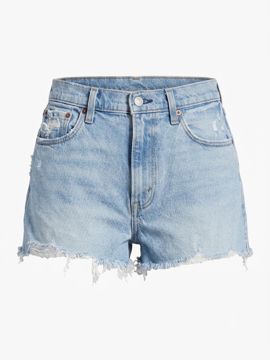 Abercrombie Curve Love Shorts 6 Boho Cut Off Distressed Blue Festival Summer