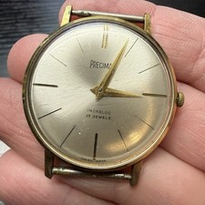 PRECIMAX 17 JEWELS INCABLOC Swiss Mechanical Watch Face Plaque G20 1960's