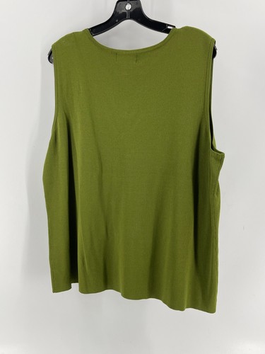 NST Elementz Women's Plus Olive Green Sleeveless Stretch Knit Shirt Top Size 2X - Picture 7 of 11