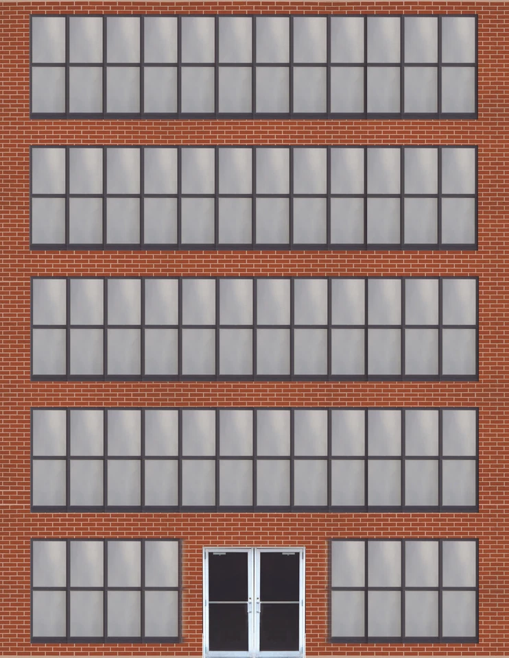 Background High-Rise Flat Front City Buildings for HO Scale Model Train Layout - Image 2 of 4
