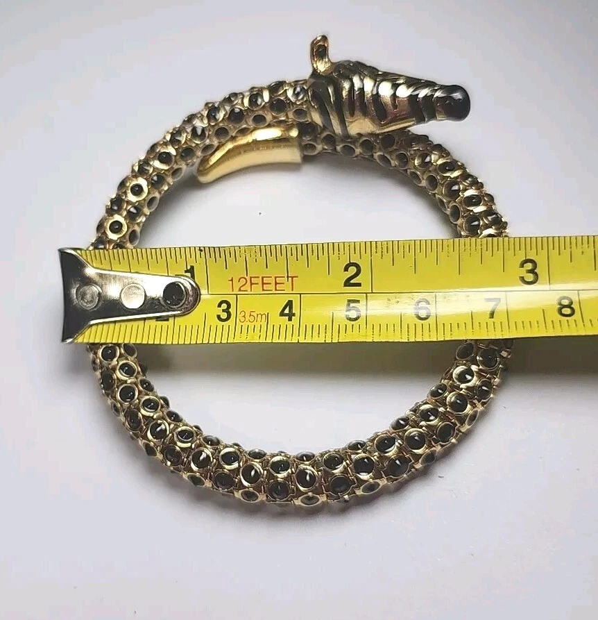 RARO Brazalete Envolvente Guess Zebra Chapado en Oro Negro Estrás y Esmalte De Colección   Foto 3 de 4