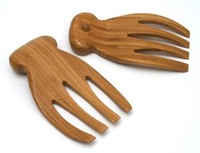 Lipper International Salad Hands With Knob Stand, Bamboo, Set Of 2 , New, Free S on sale Lipper International Salad Hands With Knob Stand, Bamboo, Set Of 2 , New, Free S on sale