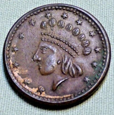 Rare Patriotic Civil War Token - Indian Princess / Our Army - Lot 394