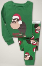 NWT Baby Gap Boys Santa Gorilla Christmas 2pc Pajamas 6-12
