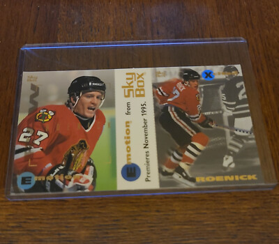 BLACKHAWKS JEREMY ROENICK 1995 SKYBOX EMOTION PROMO SHEET | eBay