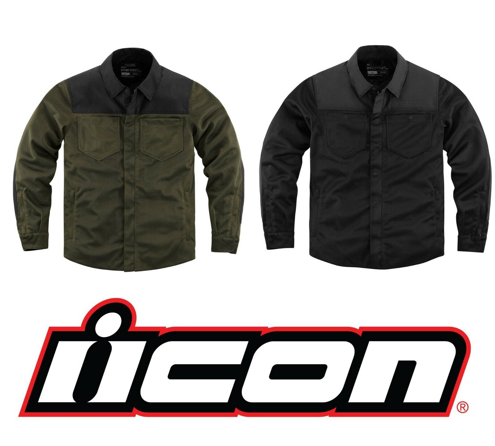 2020 ICON UPSTATE MOTORCYCLE RIDING TEXTILE MESH ARMORED SHIRT - PICK  SIZE/COLOR