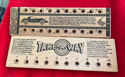 Wooden Peg Games 2 Drag Race- Take Away Board Game