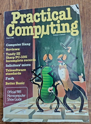 Rare Vintage Practical Computing Magazine August 1981 Tandy III Sharp PC-3201