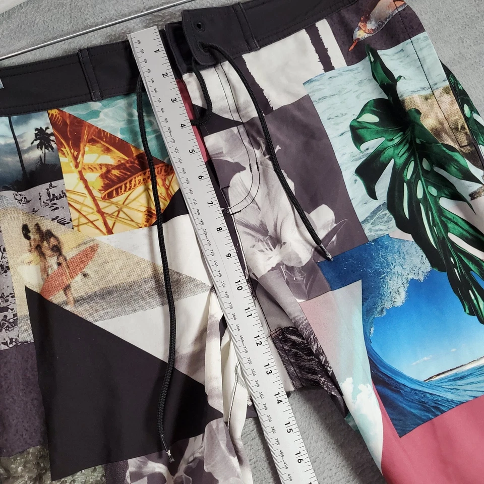 Traje de baño American Eagle para hombre gris medio pantalones cortos de tabla retazos tiburón hawaiano Foto 4 de 4