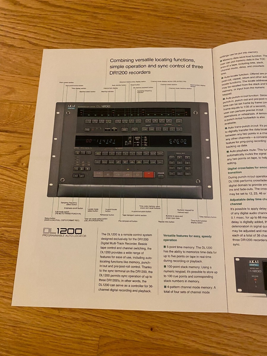 Akai Digital A-Dam Audio Multitrack Recording System DR1200 Akai Digital A-Dam Audio Multitrack Recording System DR1200