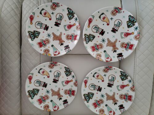 St. Nicholas Square 9" Holiday Cookie Shapes Salad Plates - Holiday Christmas - Picture 1 of 3