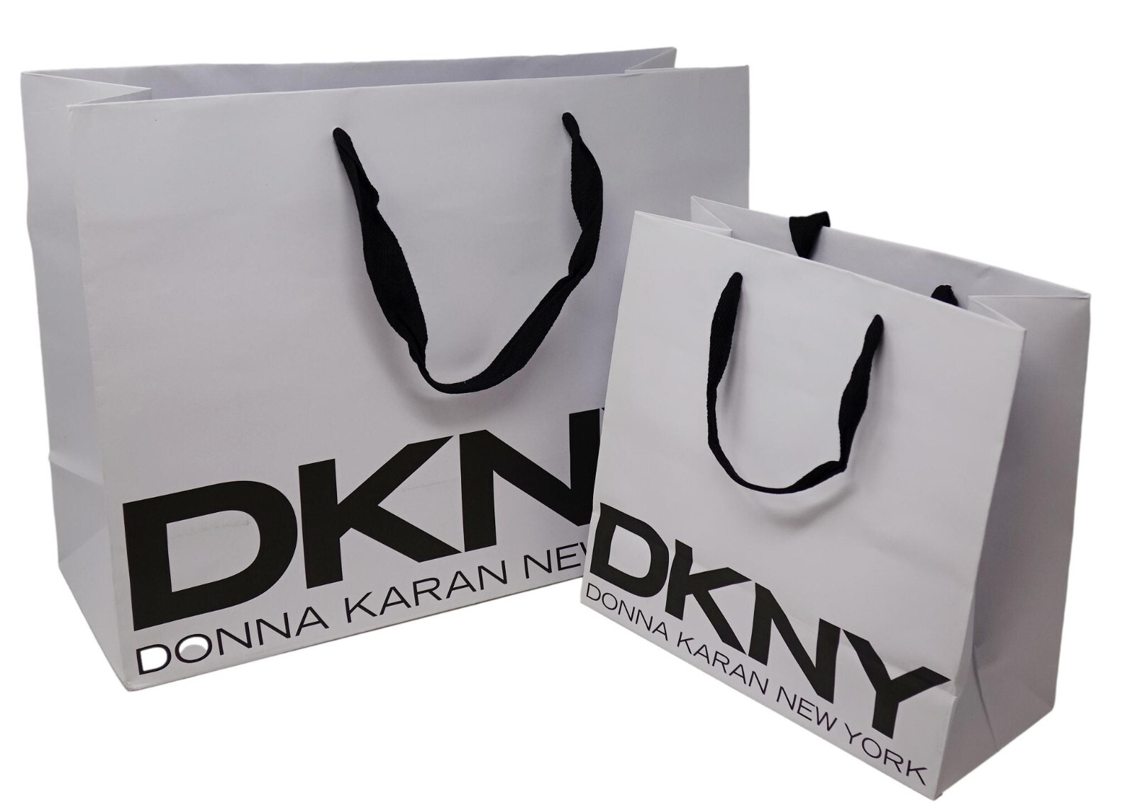 Новый подарочный бумажный пакет для покупок с белым и черным логотипом DKNY маленький и большой набор из 2 4490₽