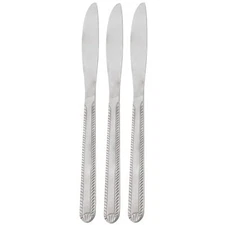 Gibson Home Tustin 3 Piece Stainless Steel Dinner Knife Flatware Set in Silver