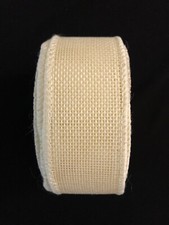 NEW CREAM Open Weave Jute Burlap 1.5" Wired Ribbon 30 Ft Wire Edged 10 Yds Roll