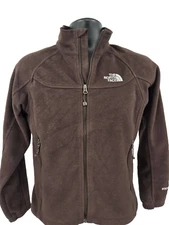 North Face Women's Jacket Medium Brown  Full Zip Pockets Fleece Thermal Windwall