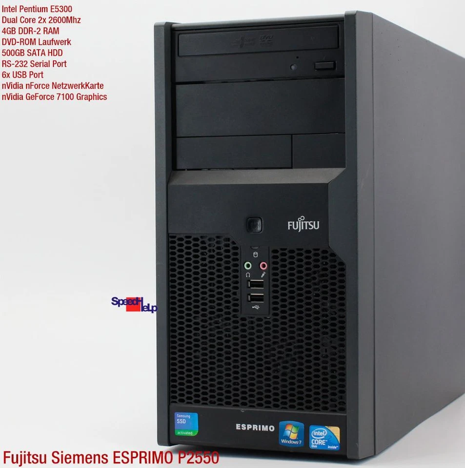 PC Computer Fujitsu Esprimo P2550 D2950 NVIDIA GEFORCE RS-232 Windows XP 500GB - Image 2 of 4
