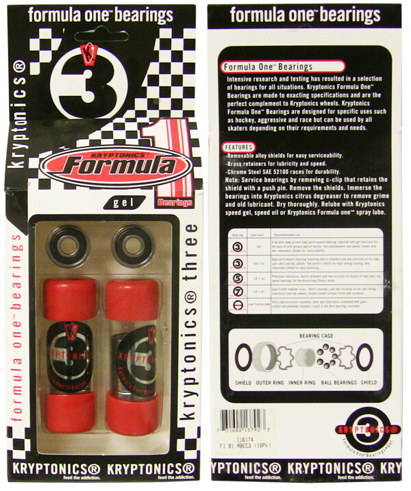 Kryptonics Replacement Rollerblade Inline Skate Bearings ABEC 3 SET OF 16
