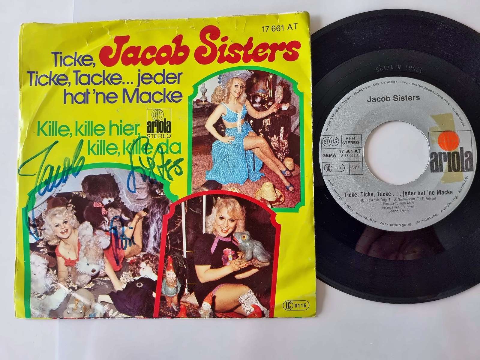 Jacob Sisters - Ticke, Ticke, Tacke… jeder hat 'ne Macke 7'' Vinyl SIGNIERT