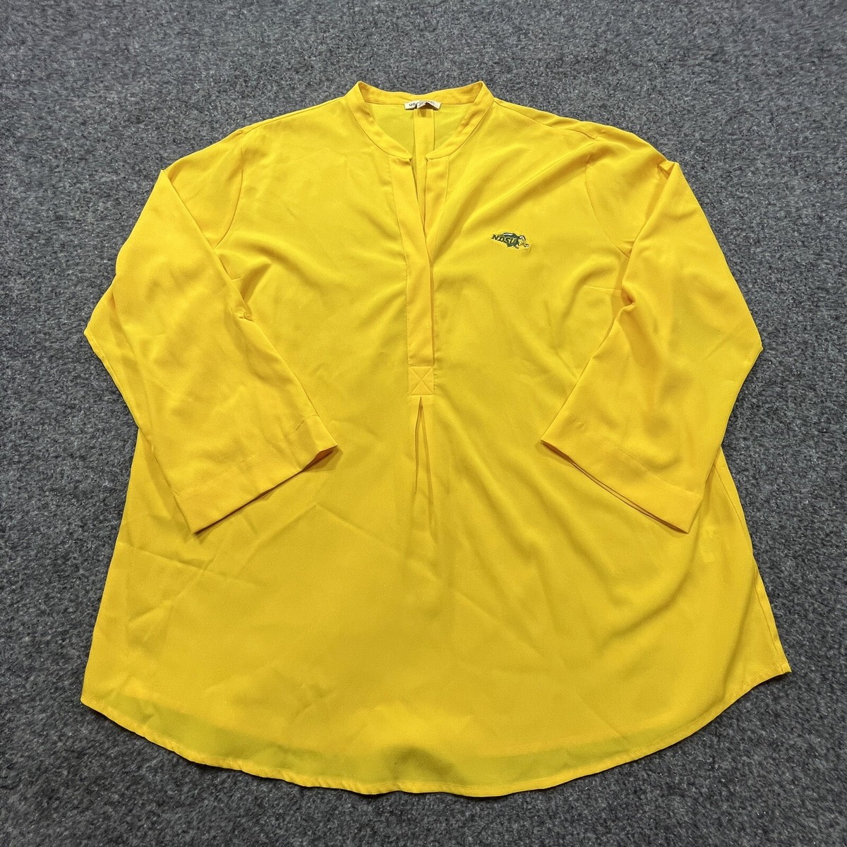 NDSU Womens Shirt Size XL V-Neck Blouse Bison UG Apparel North Dakota ND Yellow