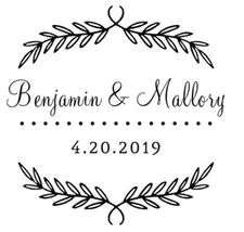 Custom Wedding Name and Date Round Shiny EZ seal Embosser-Wedding Emboser