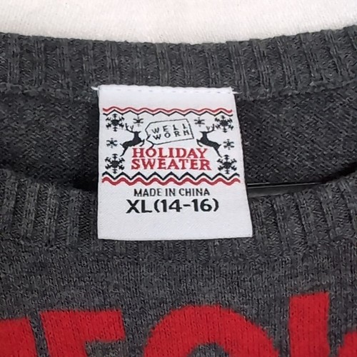 Well Worn Meowy Christmas Holiday Sweater Cat Size Girl's Extra Large - Picture 2 of 4