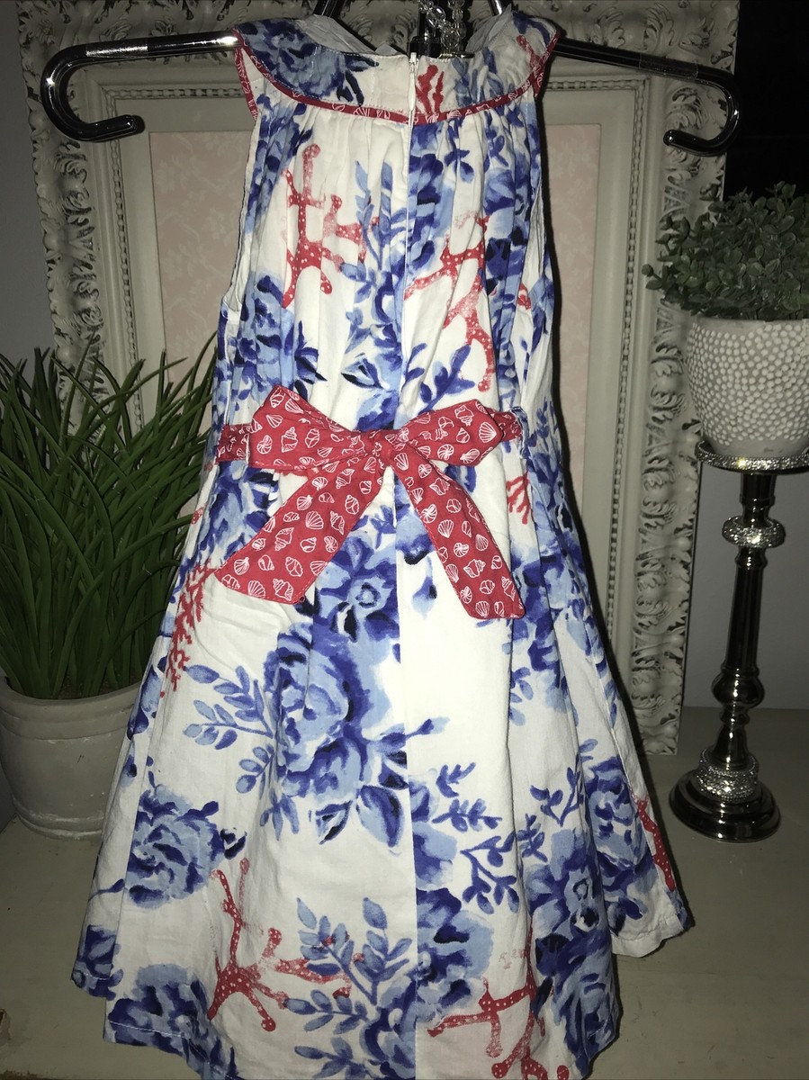 white dress with red and blue flowers Mill Women's Wonderful White A-line Maxi Dress - blue
