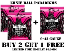 **3 SETS ERNIE BALL PARADIGM 2023 SUPER SLINKY ELECTRIC GUITAR STRINGS (9-42)**