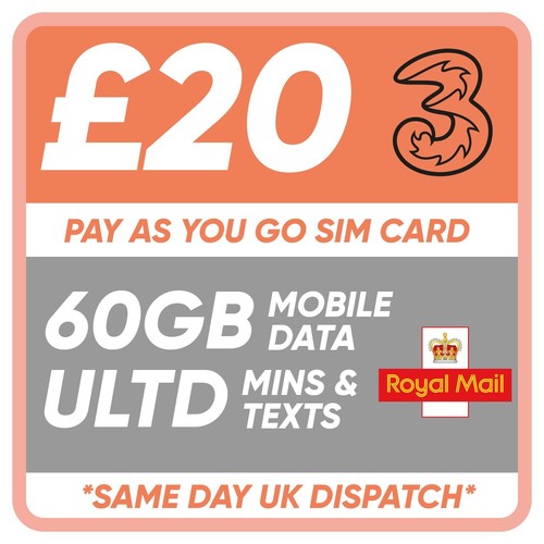 KARTA SIM 3 THREE PAY AS YOU GO - Zdjęcie 3 z 6