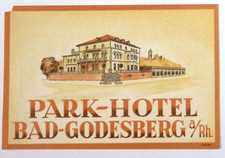 Vintage Park Hotel Bad-Godesberg GERMANY Luggage Label 5 x 3.25"