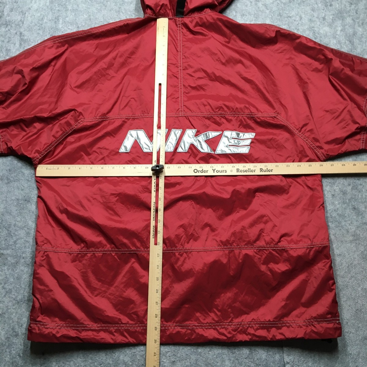 Vintage Nike Rain Jacket Mens Large L Red Spellout Center Vintage Nike Rain Jacket Mens Large L Red Spellout Center