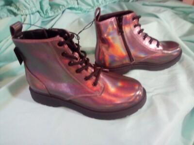 Women's Ankle Boots, Purple Iridescent Color, Mismark A 5, Actual Size 